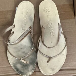 Pedro Garcia Metallic Gold Sandals